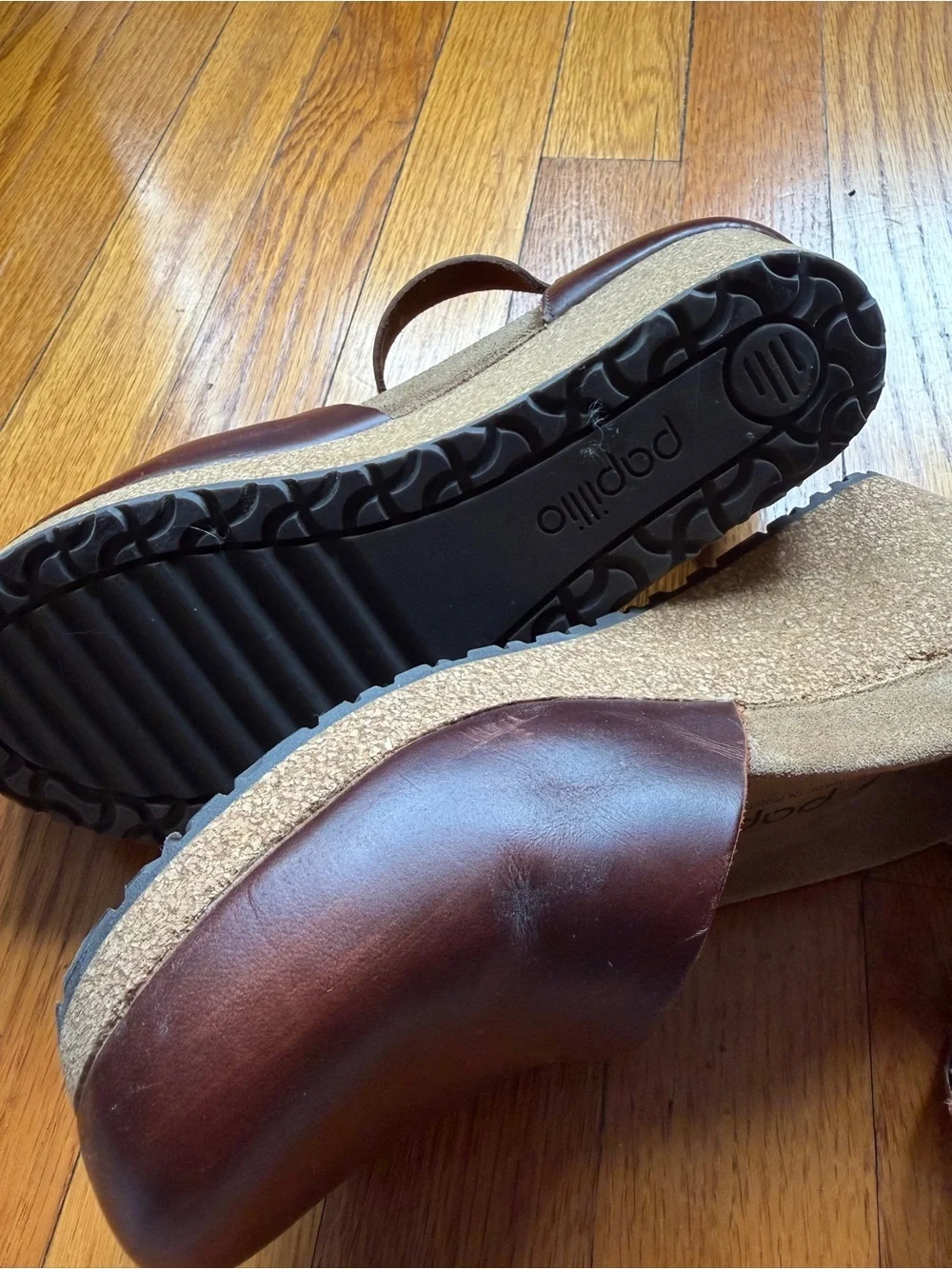 Papillio by Birkenstock Mary Brown Leather Ankle-Strap Sandals - Picture 4 of 5